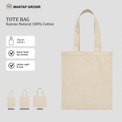 Totebag Kanvas Natural 100% Cotton
