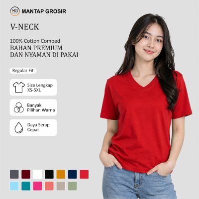 Kaos Polos V-Neck